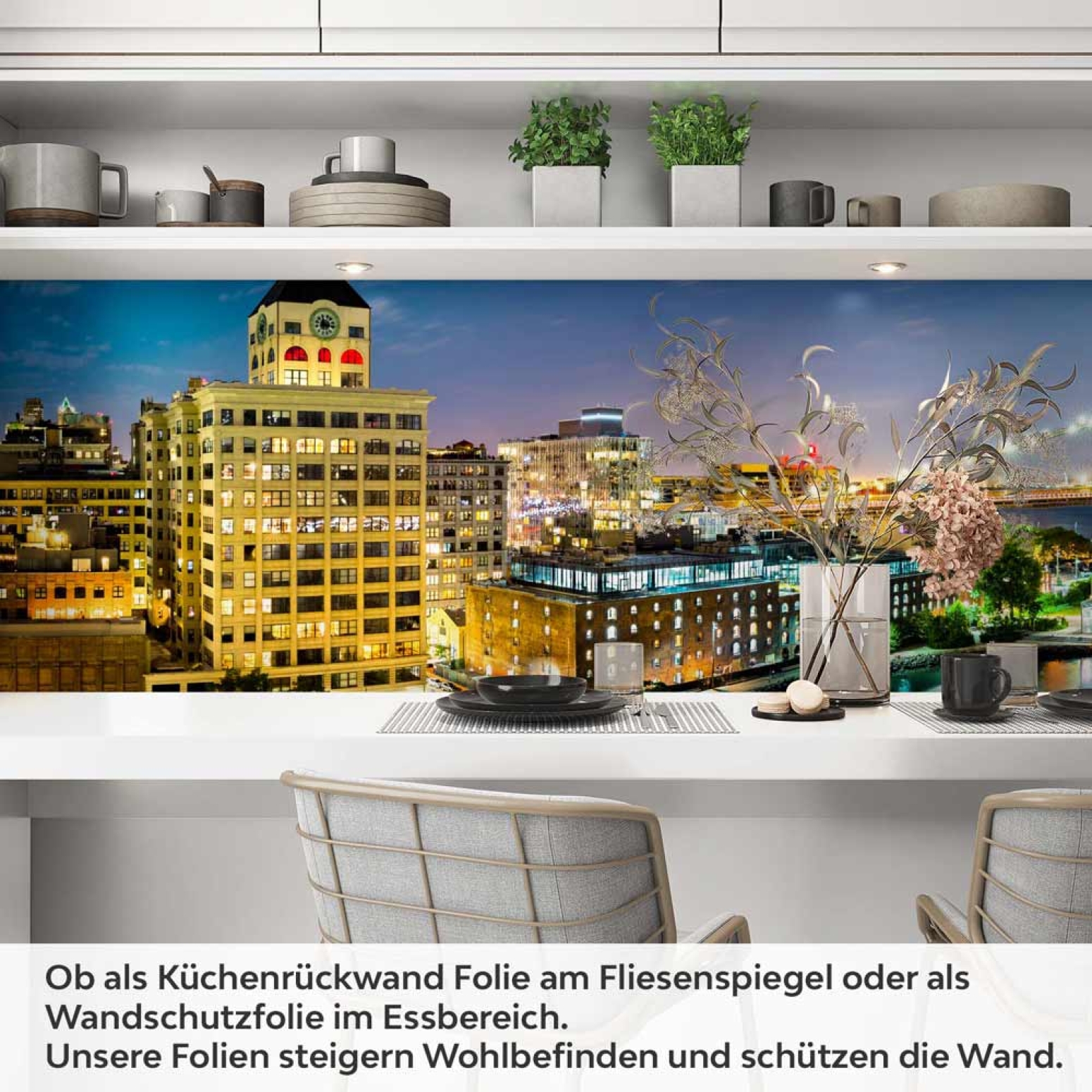 Küchenrückwand Folie Brücke zwischen Stadtteilen Artikelbild 1