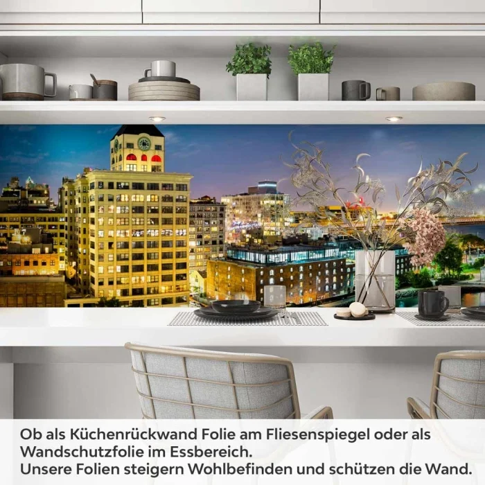 Küchenrückwand Folie Brücke zwischen Stadtteilen Artikelbild 1