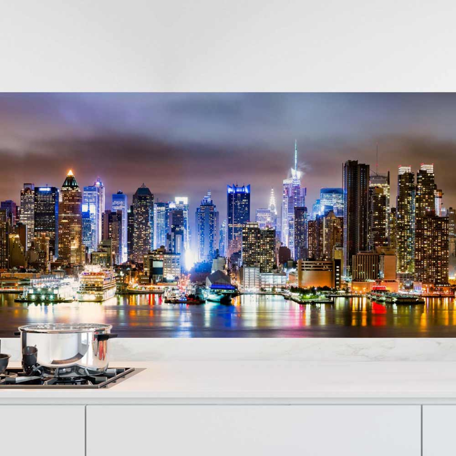 Küchenrückwand Folie Hafenblick auf New York