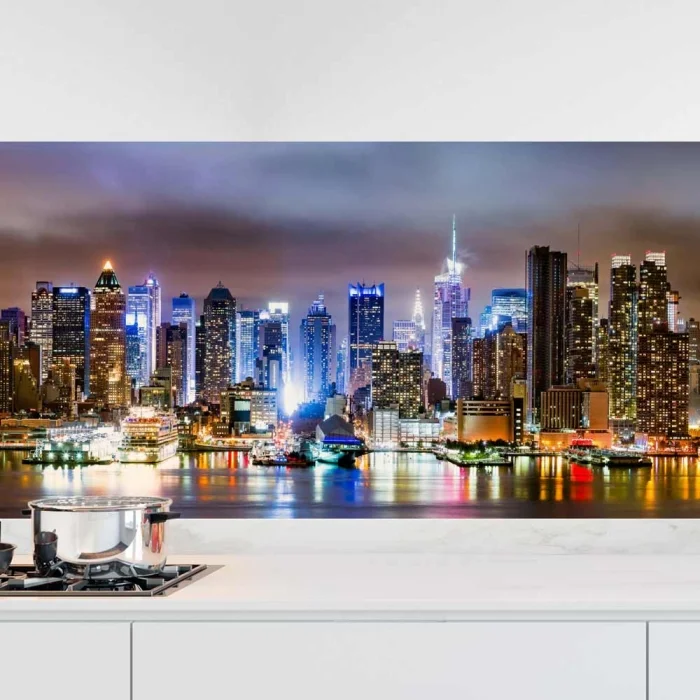 Küchenrückwand Folie Hafenblick auf New York Hauptbild 1