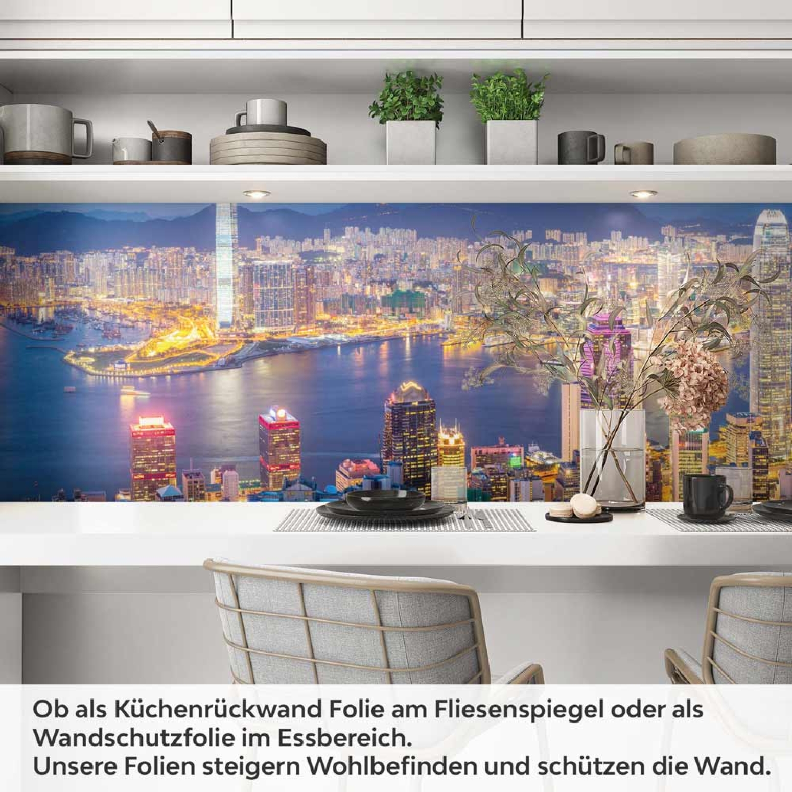 Küchenrückwand Folie Hong Kongs Skyline Artikelbild 1