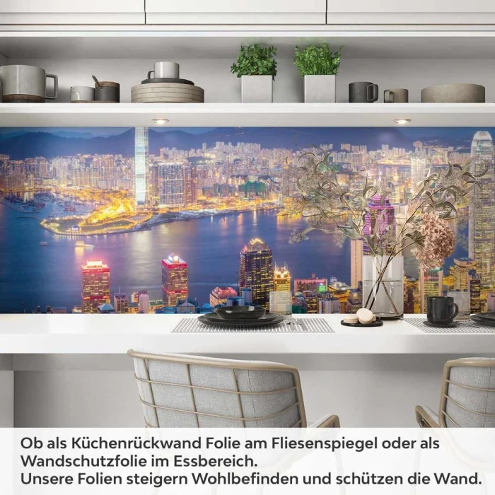 Küchenrückwand Folie Hong Kongs Skyline Artikelbild 1