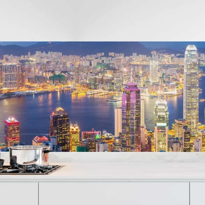 Küchenrückwand Folie Hong Kongs Skyline Hauptbild 1