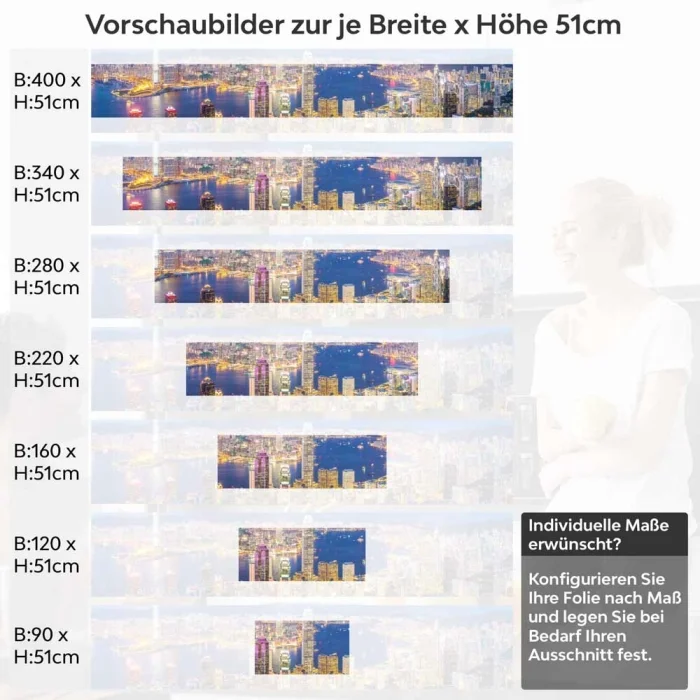 Küchenrückwand Folie Hong Kongs Skyline Höhe 51cm