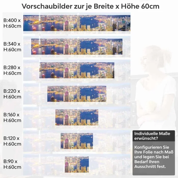 Küchenrückwand Folie Hong Kongs Skyline Höhe 60cm