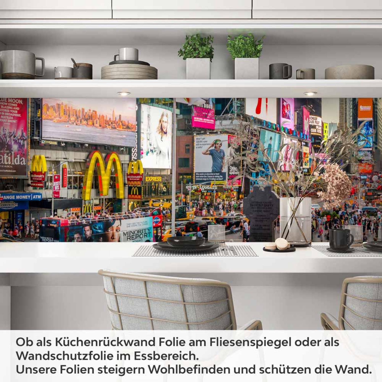 Küchenrückwand Folie Time Square bei Nacht Artikelbild 1
