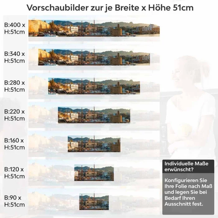 Küchenrückwand Folie Altstadt Hafen Höhe 51cm