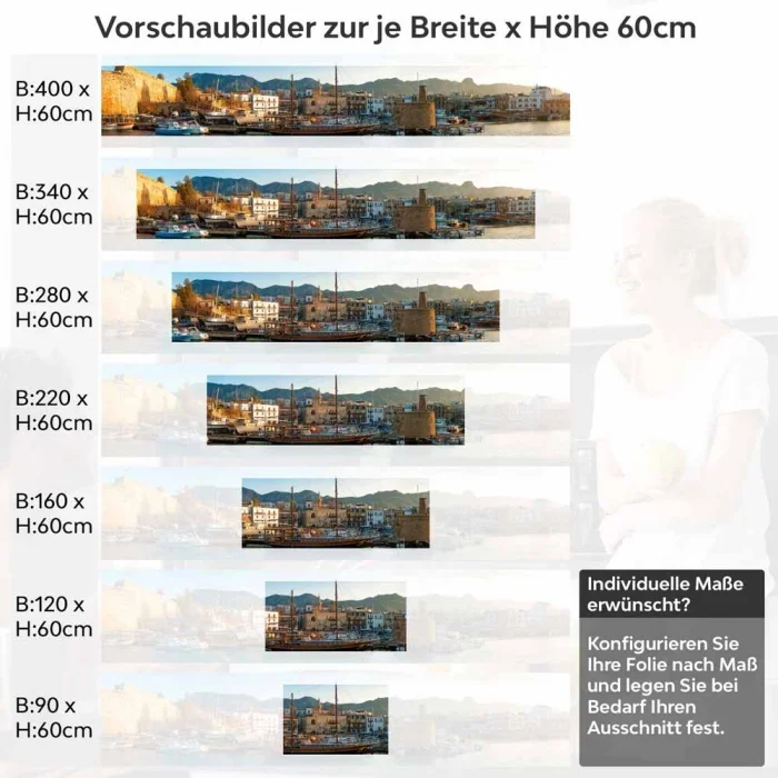 Küchenrückwand Folie Altstadt Hafen Höhe 60cm