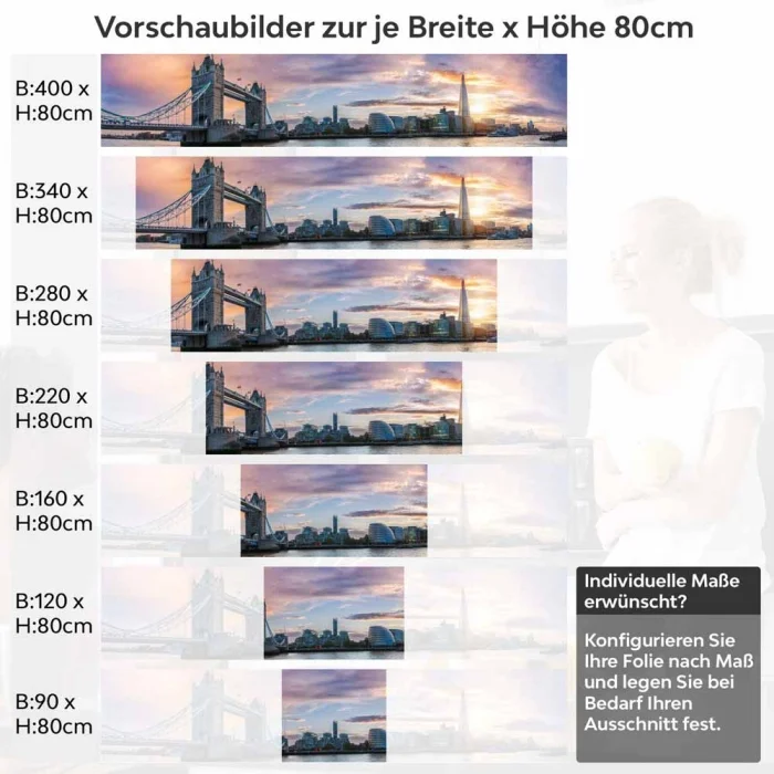 Küchenrückwand Folie die Brücke Englands Höhe 80cm