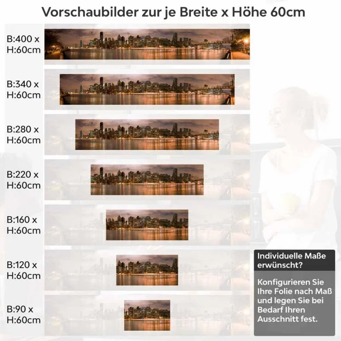 Küchenrückwand Folie Nachtspaziergang mit Blick auf Brooklyn Höhe 60cm