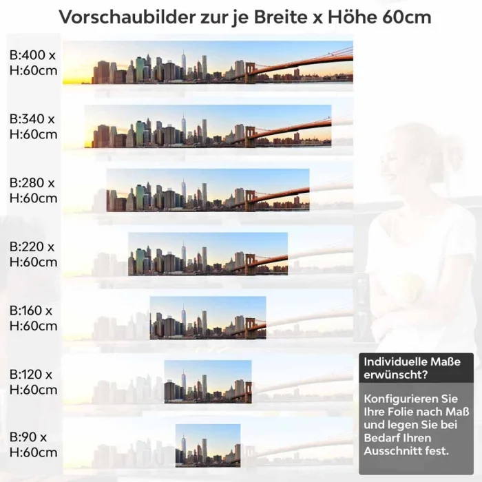 Küchenrückwand Folie moderne Stadt Brücke Höhe 60cm