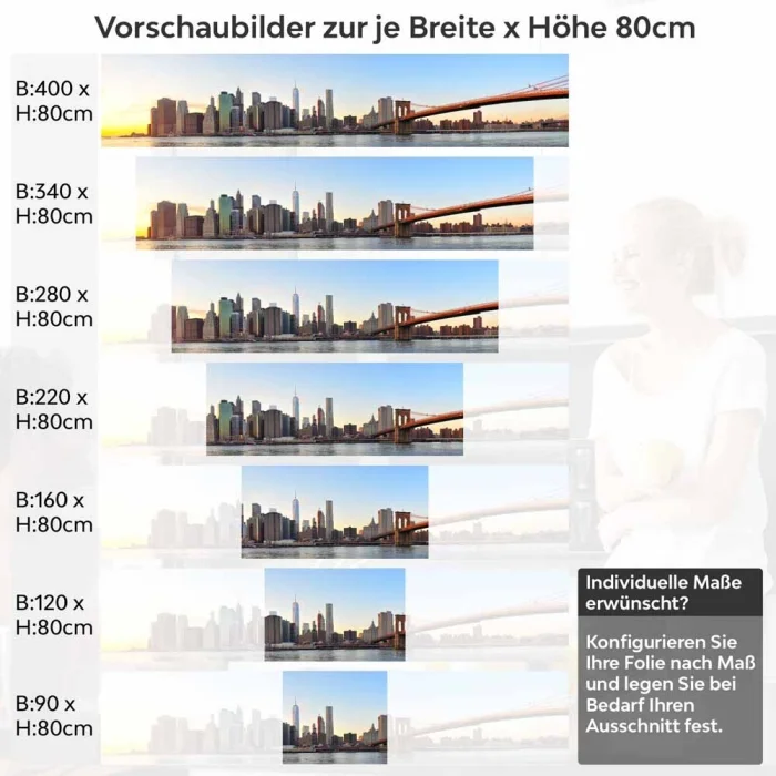 Küchenrückwand Folie moderne Stadt Brücke Höhe 80cm
