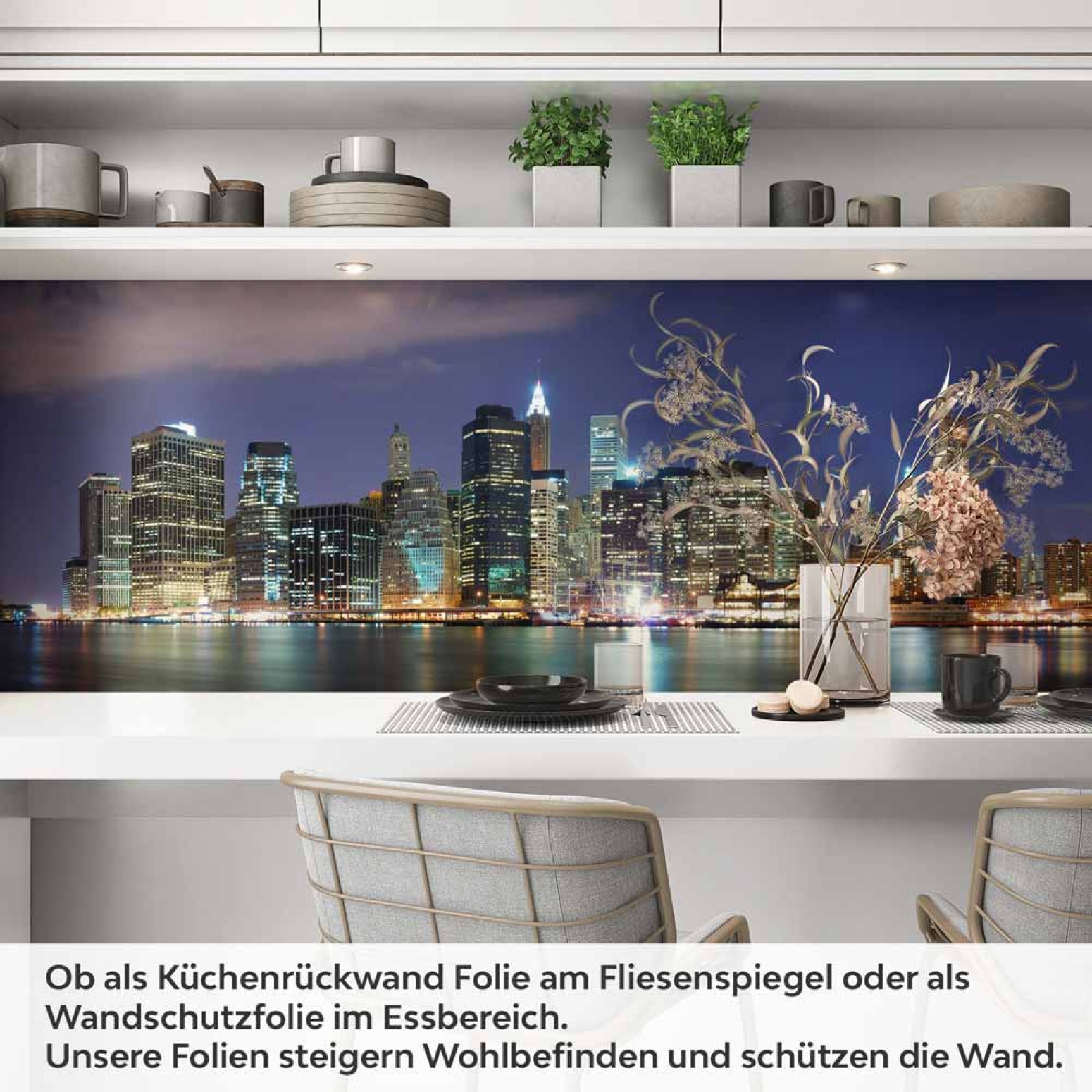 Küchenrückwand Folie Stadt bei Nacht Artikelbild 1