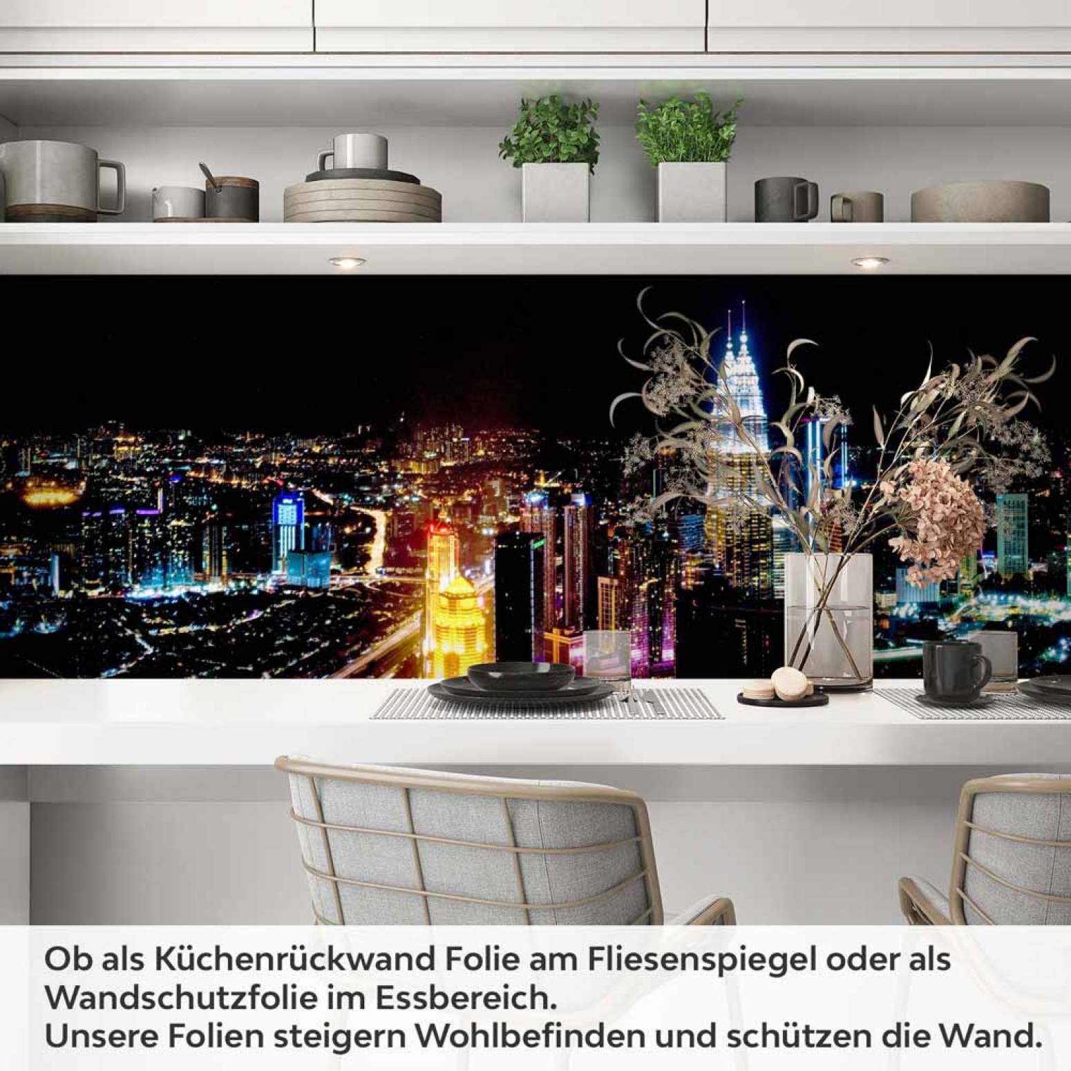 Küchenrückwand Folie Großstadt Lichter Artikelbild 1