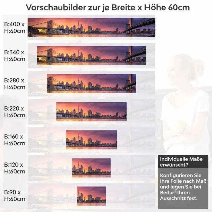 Küchenrückwand Folie Stadt Brücke bei Dämmerung Höhe 60cm