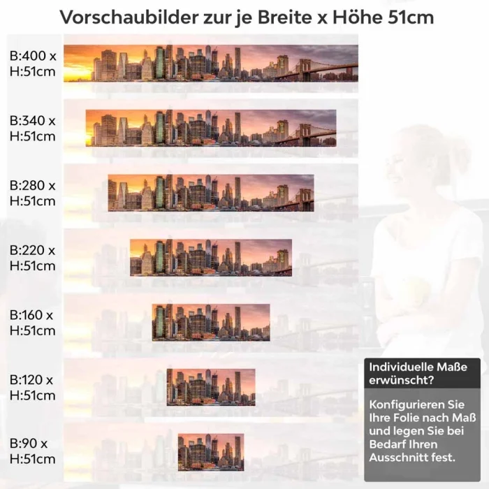 Küchenrückwand Folie zwei Brücken, eine Stadt Höhe 51cm