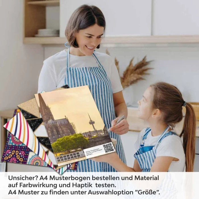 Küchenrückwand Folie Rheinblick Köln - Architektonische Schönheit A4 Muster