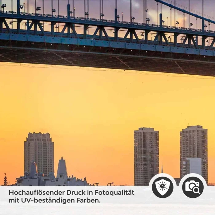 Küchenrückwand Folie Brücke & Stadt im feurigem Licht Detailbild 2