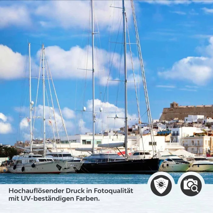 Küchenrückwand Folie Ibiza Hafen - Eine Brise Mittelmeer für die Küche Detailbild 2