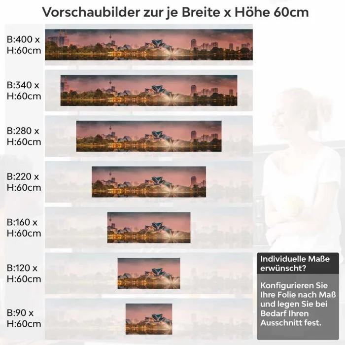 Küchenrückwand Folie Malaysia - Moderne Architektur für die Küche Höhe 60cm