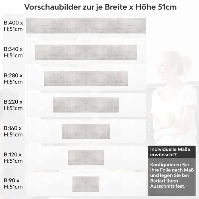 Küchenrückwand Folie Betonoptik - Modern und stilvoll Höhe 51cm