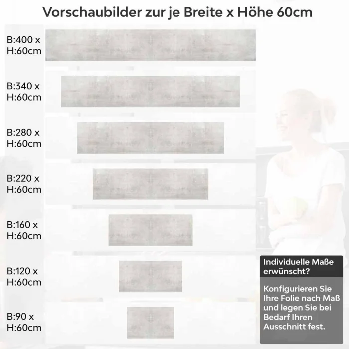 Küchenrückwand Folie Betonoptik - Modern und stilvoll Höhe 60cm