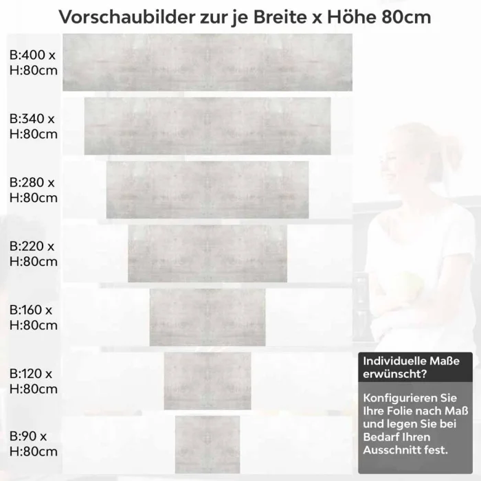 Küchenrückwand Folie Betonoptik - Modern und stilvoll Höhe 80cm
