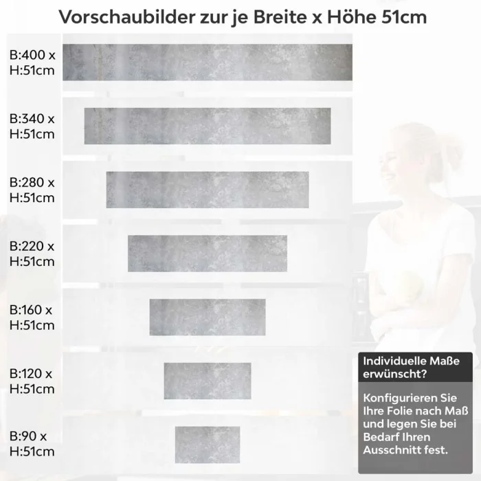Küchenrückwand Folie Betonstruktur Höhe 51cm