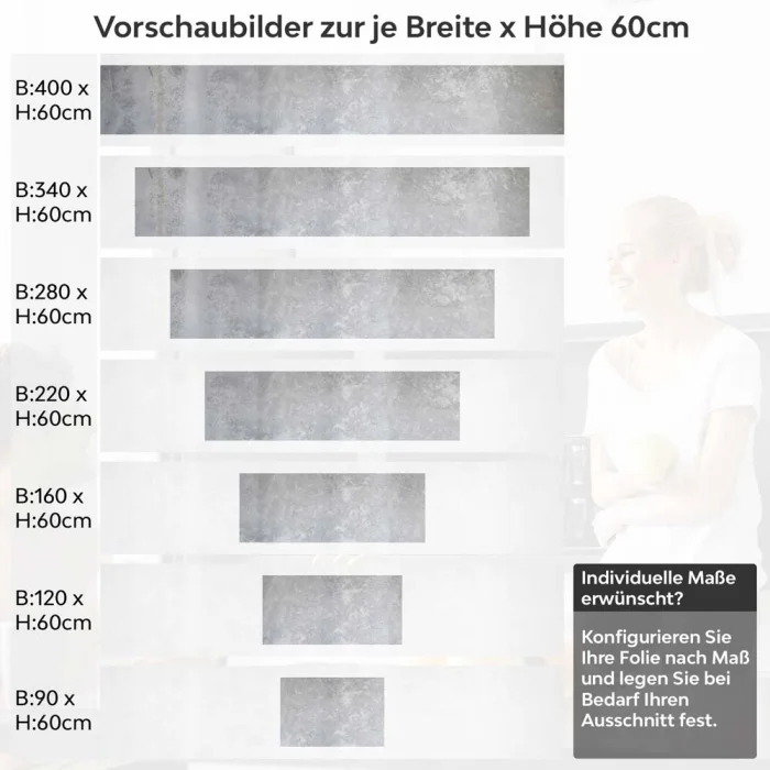 Küchenrückwand Folie Betonstruktur Höhe 60cm