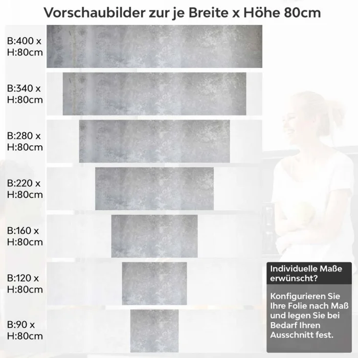 Küchenrückwand Folie Betonstruktur Höhe 80cm