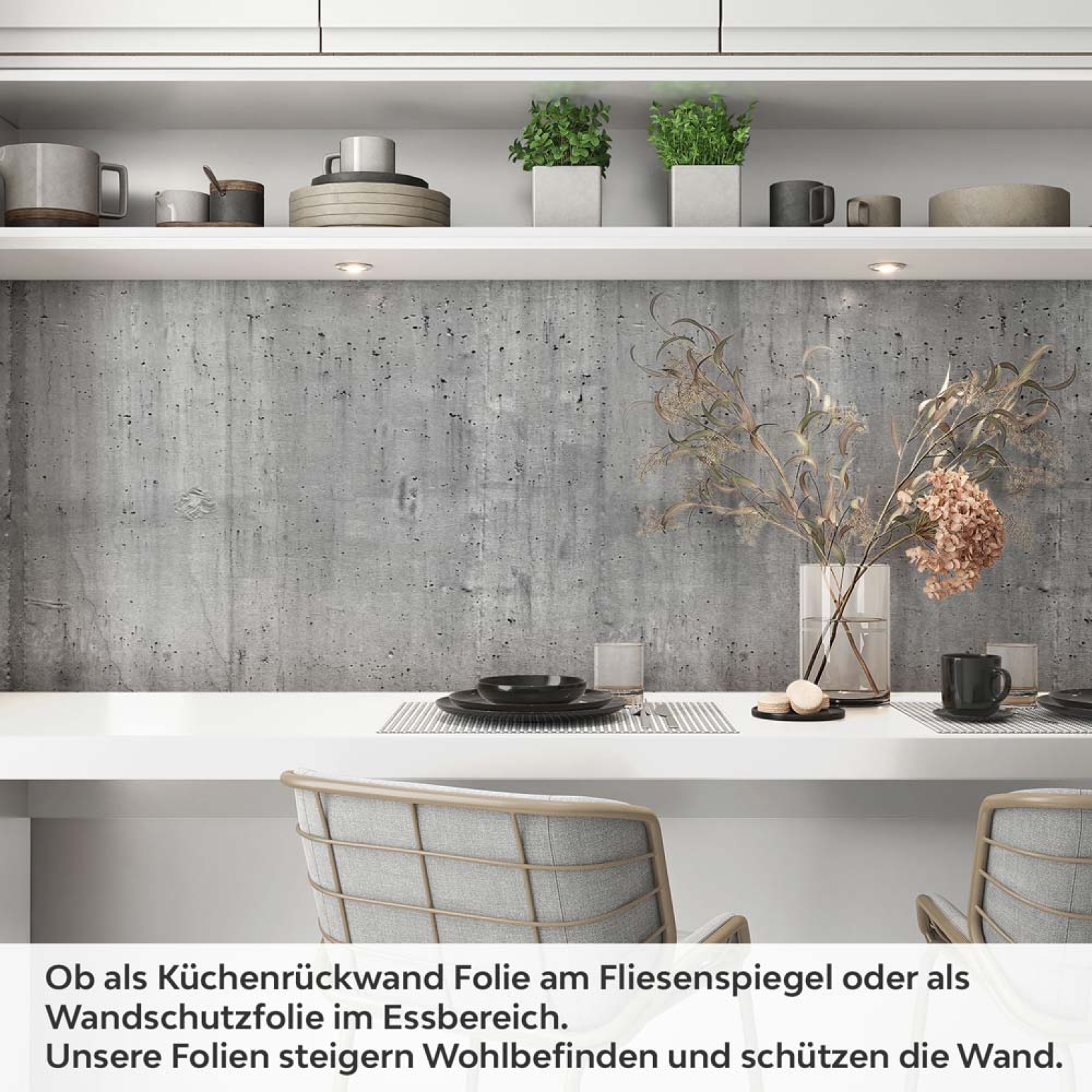 Küchenrückwand Folie Sichtbeton - Industrielles Flair Artikelbild 1