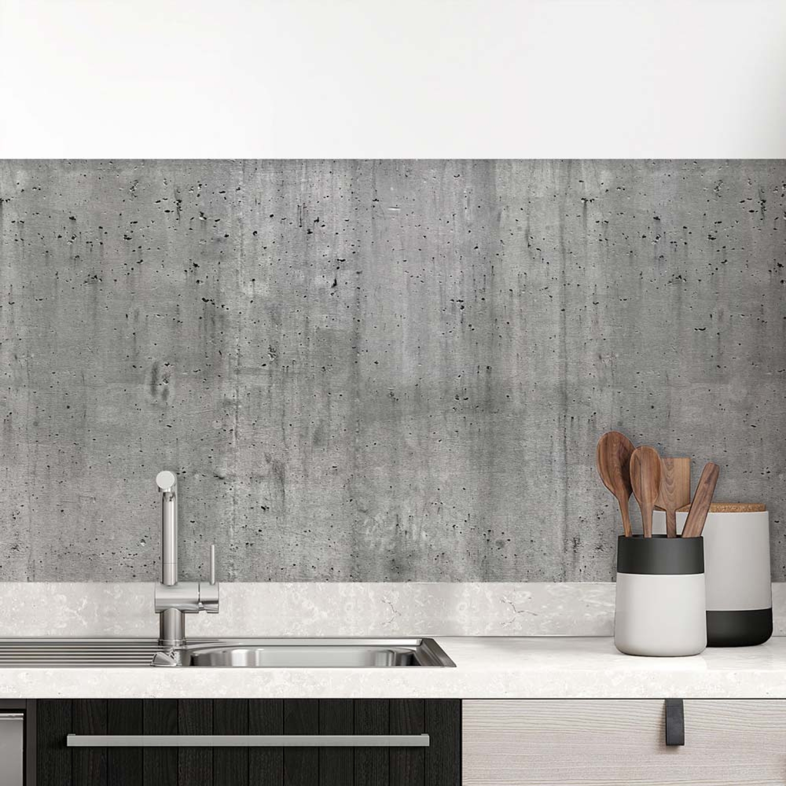 Küchenrückwand Folie Sichtbeton - Industrielles Flair