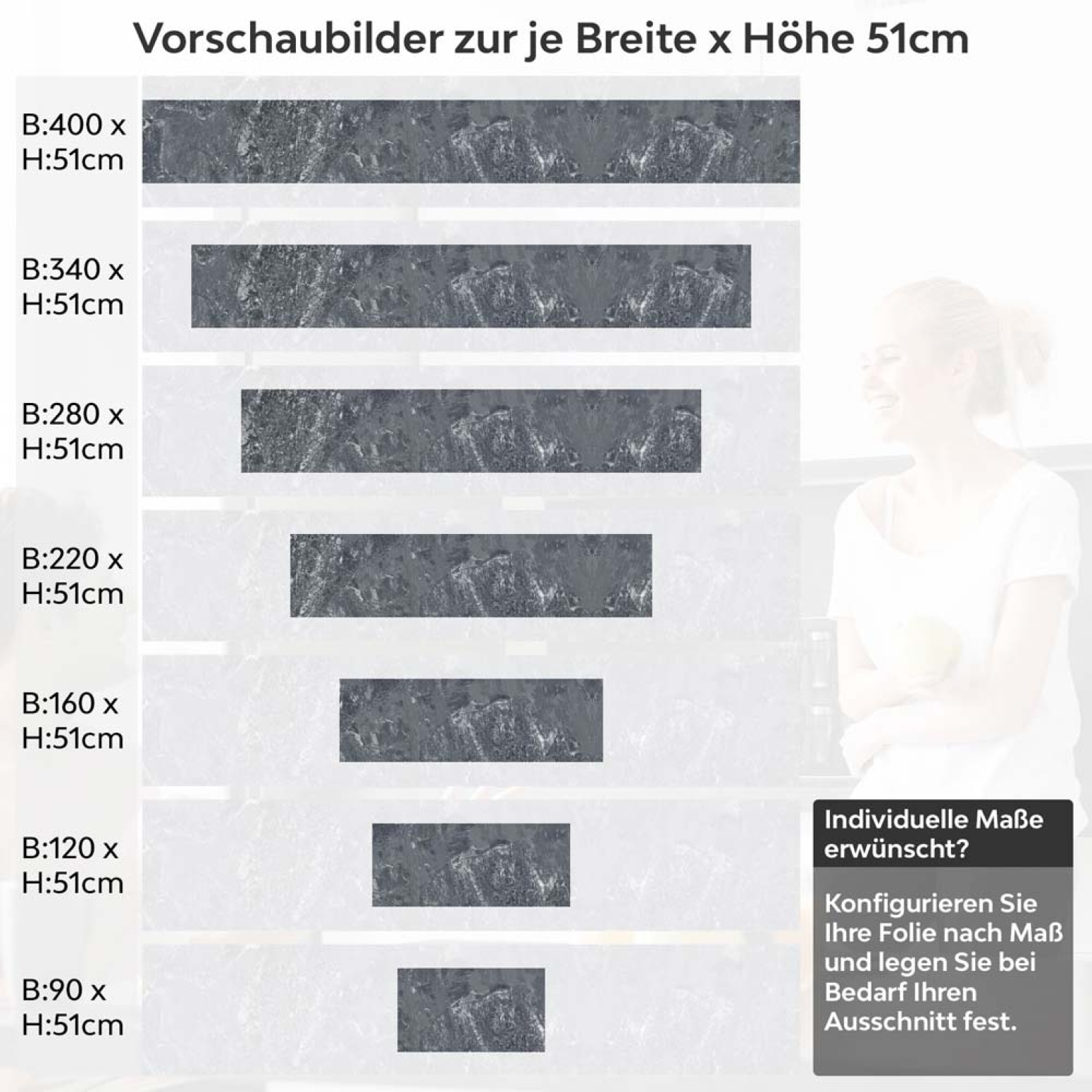 Küchenrückwand Folie Urban Depth - Moderne Betonoptik Höhe 51cm