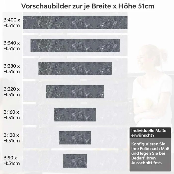 Küchenrückwand Folie Urban Depth - Moderne Betonoptik Höhe 51cm