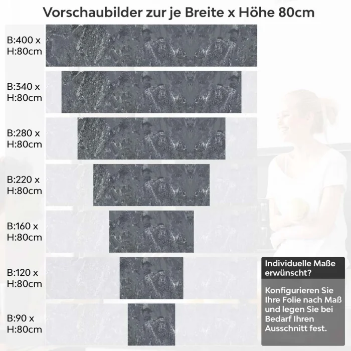 Küchenrückwand Folie Urban Depth - Moderne Betonoptik Höhe 80cm
