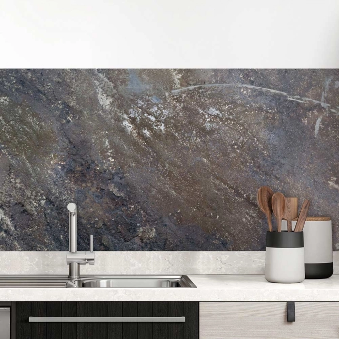 Küchenrückwand Folie Rustikale Betonoptik - Natürliches Wanddesign