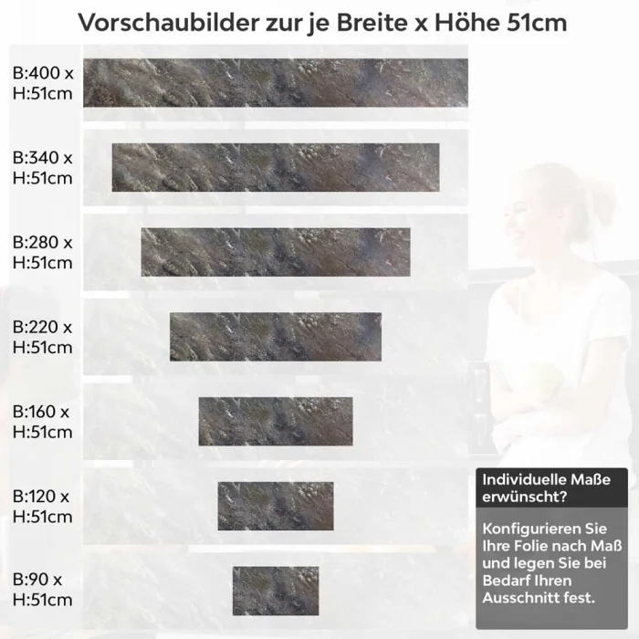 Küchenrückwand Folie Rustikale Betonoptik - Natürliches Wanddesign Höhe 51cm