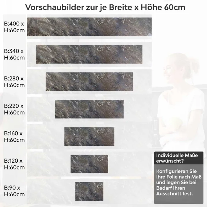 Küchenrückwand Folie Rustikale Betonoptik - Natürliches Wanddesign Höhe 60cm