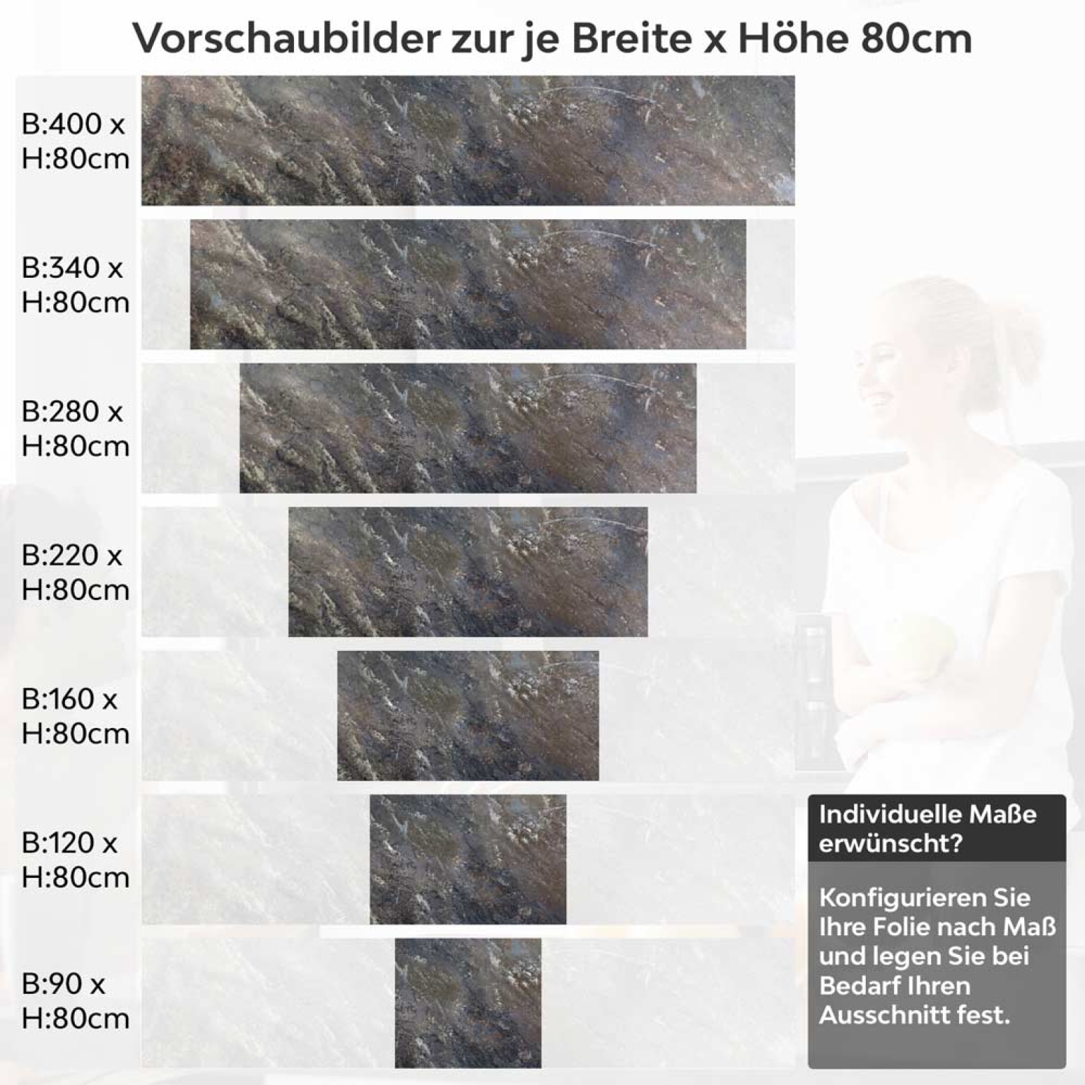 Küchenrückwand Folie Rustikale Betonoptik - Natürliches Wanddesign Höhe 80cm