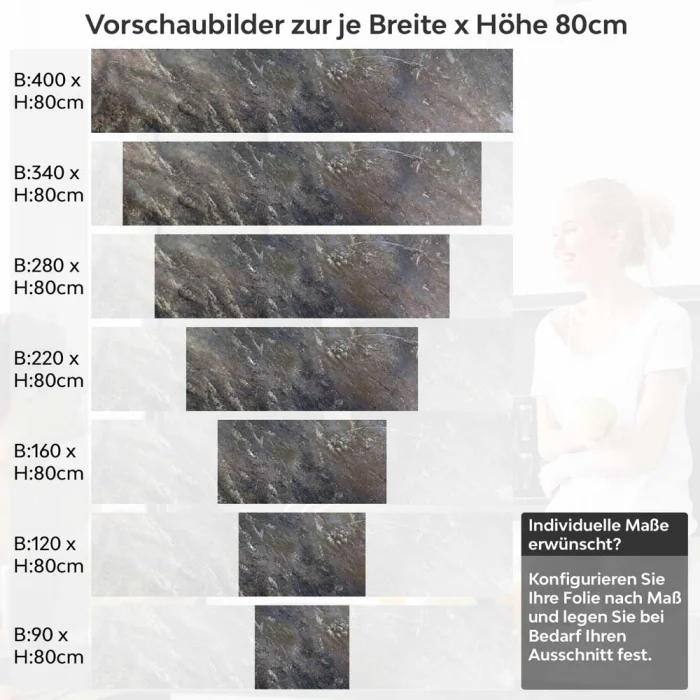 Küchenrückwand Folie Rustikale Betonoptik - Natürliches Wanddesign Höhe 80cm