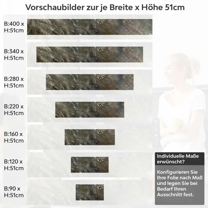 Küchenrückwand Folie Erdige Betonoptik - Natürlich und stilvoll Höhe 51cm
