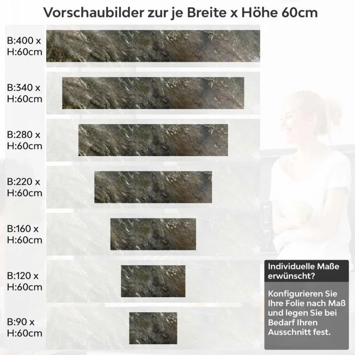 Küchenrückwand Folie Erdige Betonoptik - Natürlich und stilvoll Höhe 60cm