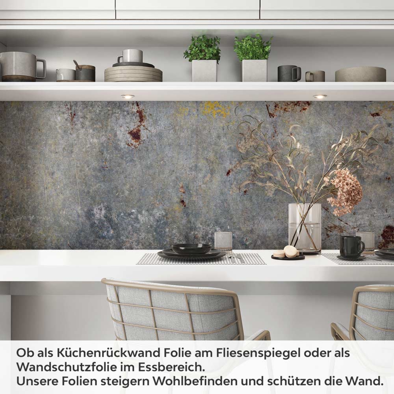 Küchenrückwand Folie Vintage Beton & Rost - Zeitloser Charme Artikelbild 1