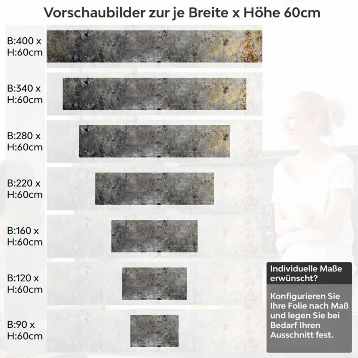 Küchenrückwand Folie Rostoptik - Für einen Loft-inspirierten Stil Höhe 60cm