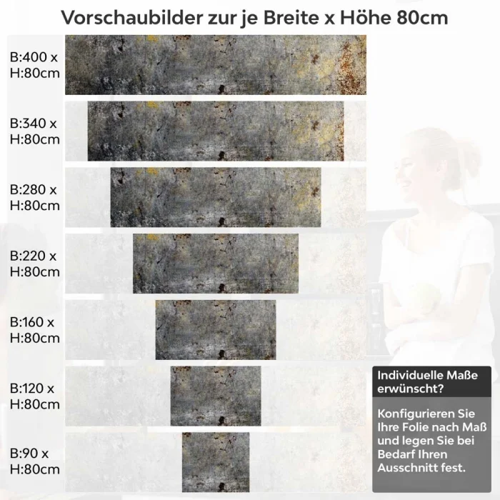 Küchenrückwand Folie Rostoptik - Für einen Loft-inspirierten Stil Höhe 80cm