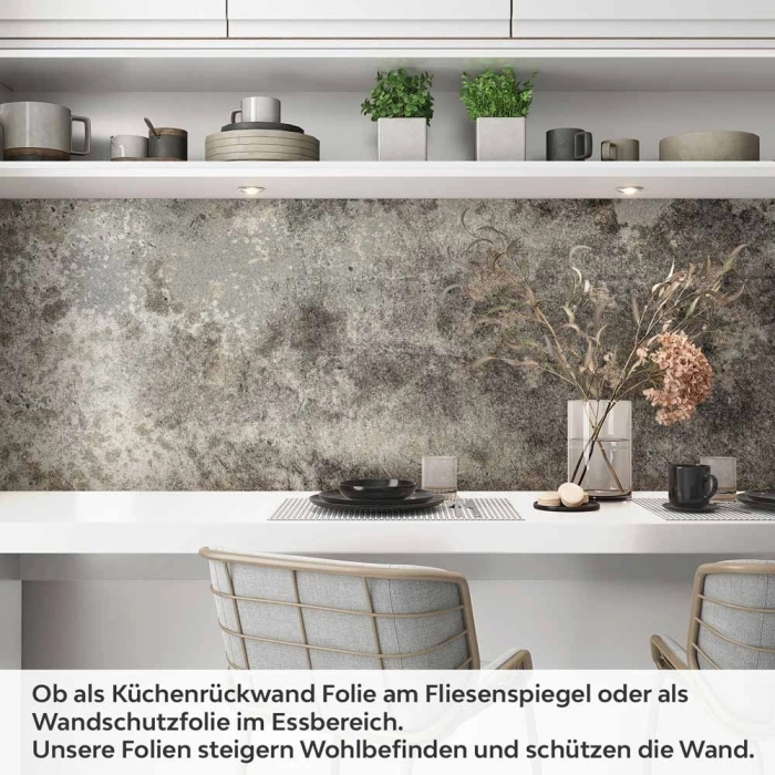 Küchenrückwand Folie Gealterter Beton - Der perfekte Industrial-Look Artikelbild 1