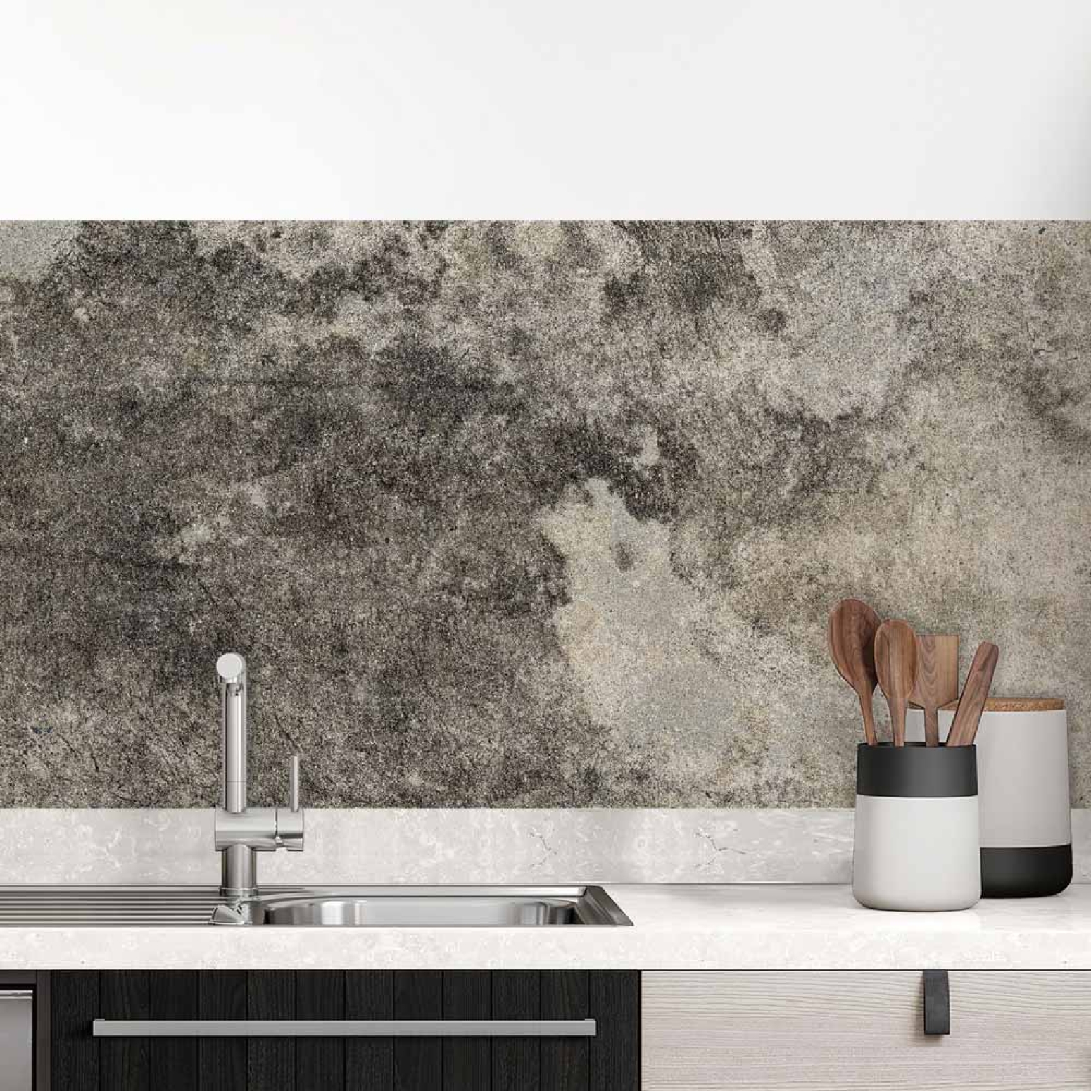 Küchenrückwand Folie Gealterter Beton - Der perfekte Industrial-Look