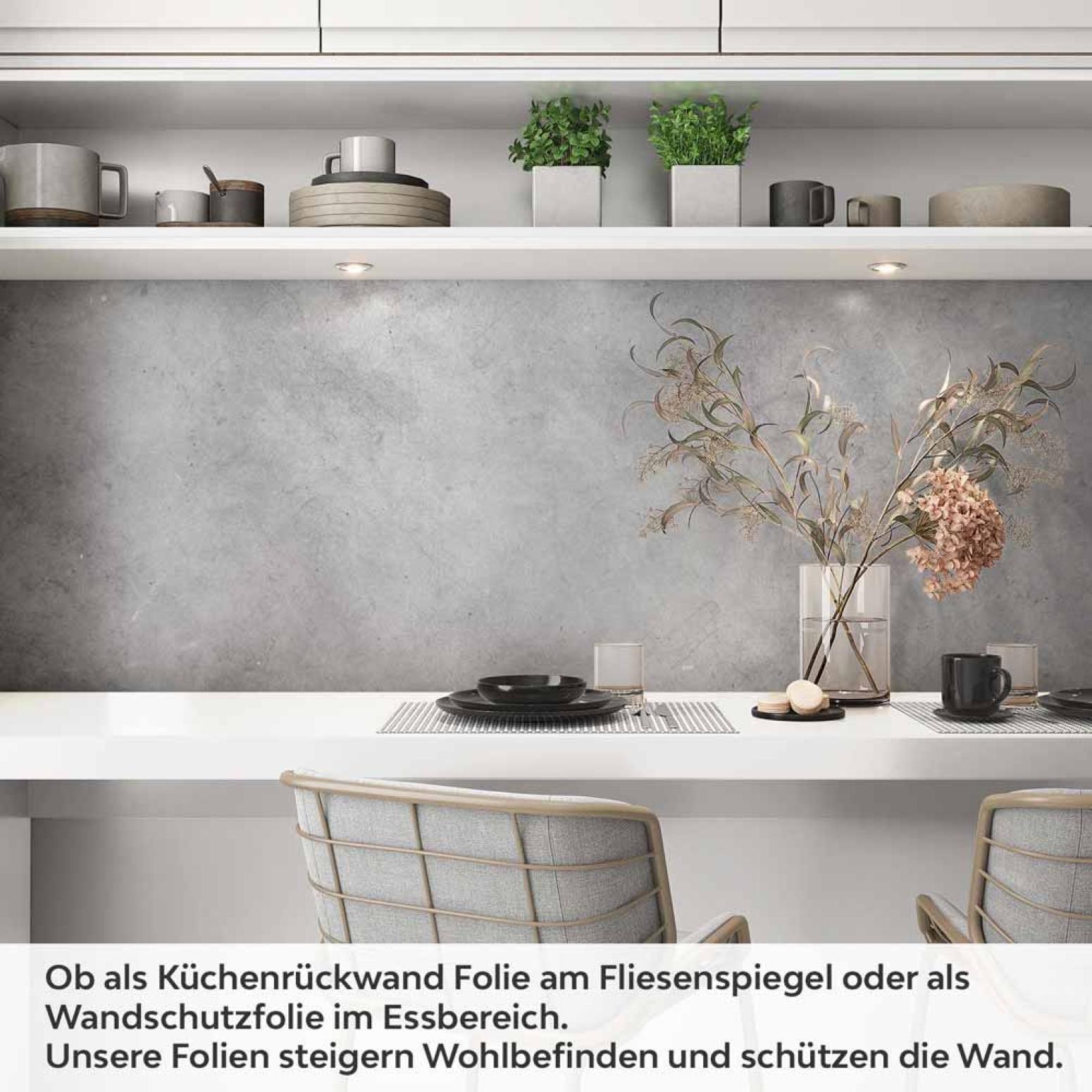Küchenrückwand Folie Beton Optik - Betoncharme für Ihre Traumküche Artikelbild 1