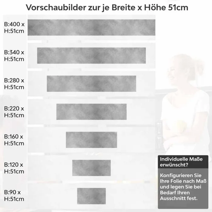 Küchenrückwand Folie Beton Optik - Betoncharme für Ihre Traumküche Höhe 51cm