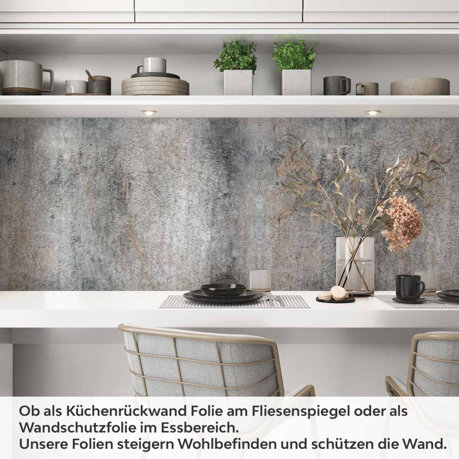 Küchenrückwand Folie Rustikale Beton Wand Grunge Artikelbild 1